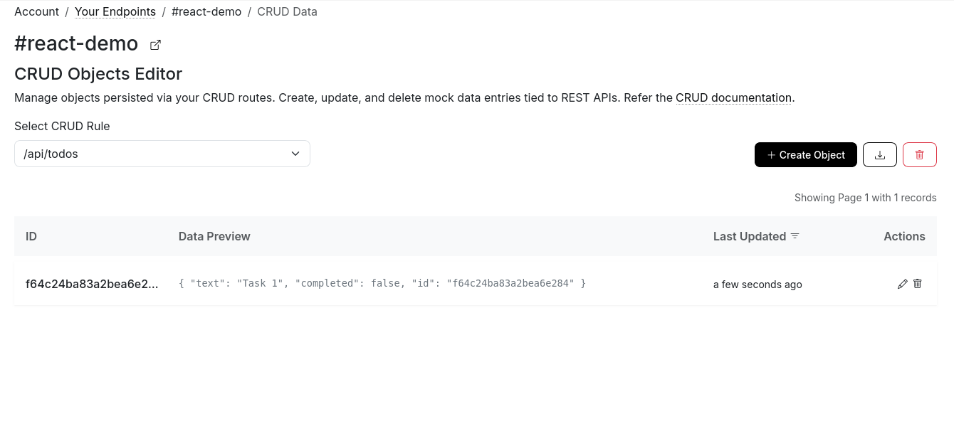CRUD Data Dashboard